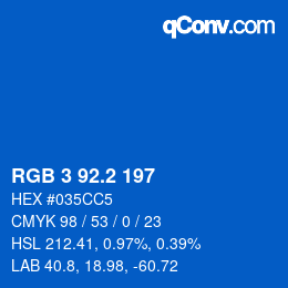 カラーコード: RGB 3 92.2 197 | qconv.com