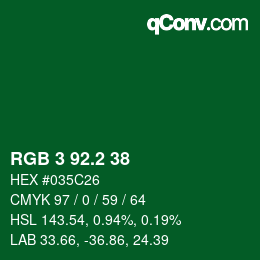 カラーコード: RGB 3 92.2 38 | qconv.com