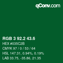 カラーコード: RGB 3 92.2 43.6 | qconv.com