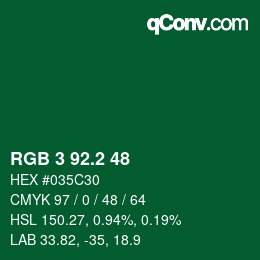 カラーコード: RGB 3 92.2 48 | qconv.com