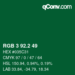 カラーコード: RGB 3 92.2 49 | qconv.com