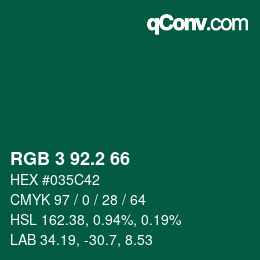 カラーコード: RGB 3 92.2 66 | qconv.com