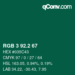 カラーコード: RGB 3 92.2 67 | qconv.com