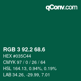 カラーコード: RGB 3 92.2 68.6 | qconv.com
