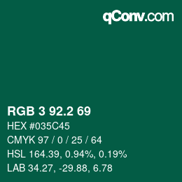 カラーコード: RGB 3 92.2 69 | qconv.com