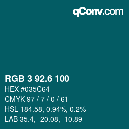 カラーコード: RGB 3 92.6 100 | qconv.com