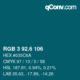 カラーコード: RGB 3 92.6 106 | qconv.com