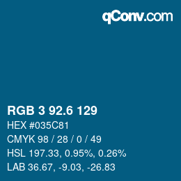 カラーコード: RGB 3 92.6 129 | qconv.com