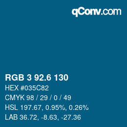 カラーコード: RGB 3 92.6 130 | qconv.com