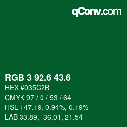 カラーコード: RGB 3 92.6 43.6 | qconv.com