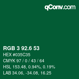 カラーコード: RGB 3 92.6 53 | qconv.com