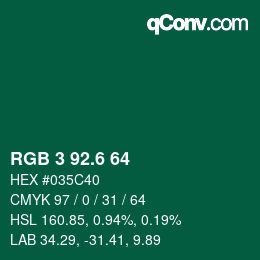 カラーコード: RGB 3 92.6 64 | qconv.com