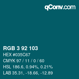 Color code: RGB 3 92 103 | qconv.com