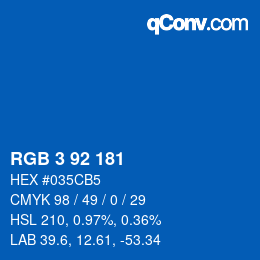 颜色代码: RGB 3 92 181 | qconv.com