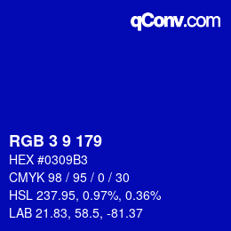 Color code: RGB 3 9 179 | qconv.com