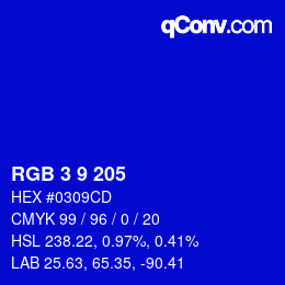 カラーコード: RGB 3 9 205 | qconv.com