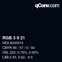 Color code: RGB 3 9 21 | qconv.com