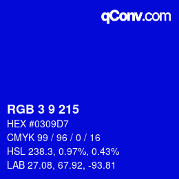 Color code: RGB 3 9 215 | qconv.com