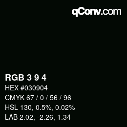 Color code: RGB 3 9 4 | qconv.com