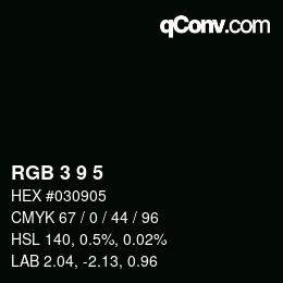 カラーコード: RGB 3 9 5 | qconv.com