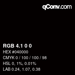 Color code: RGB 4.1 0 0 | qconv.com