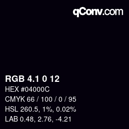 Color code: RGB 4.1 0 12 | qconv.com