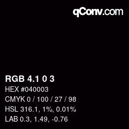 カラーコード: RGB 4.1 0 3 | qconv.com