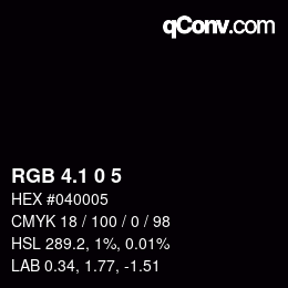 カラーコード: RGB 4.1 0 5 | qconv.com