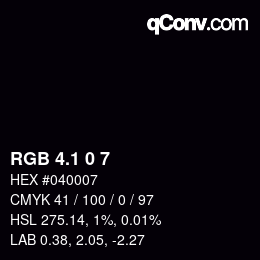 Color code: RGB 4.1 0 7 | qconv.com