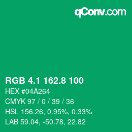 カラーコード: RGB 4.1 162.8 100 | qconv.com
