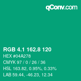 カラーコード: RGB 4.1 162.8 120 | qconv.com