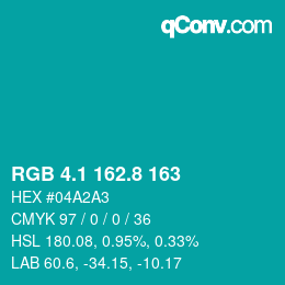 カラーコード: RGB 4.1 162.8 163 | qconv.com