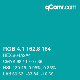 カラーコード: RGB 4.1 162.8 164 | qconv.com