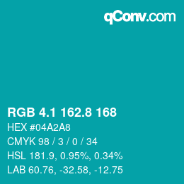 カラーコード: RGB 4.1 162.8 168 | qconv.com