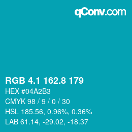 Color code: RGB 4.1 162.8 179 | qconv.com