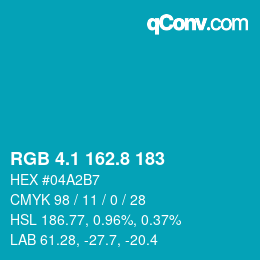 カラーコード: RGB 4.1 162.8 183 | qconv.com