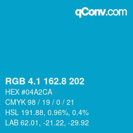 カラーコード: RGB 4.1 162.8 202 | qconv.com