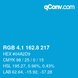 Color code: RGB 4.1 162.8 217 | qconv.com