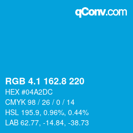 カラーコード: RGB 4.1 162.8 220 | qconv.com