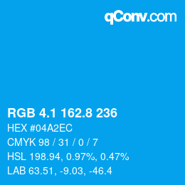 Color code: RGB 4.1 162.8 236 | qconv.com