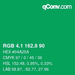 カラーコード: RGB 4.1 162.8 90 | qconv.com