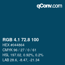 Color code: RGB 4.1 72.8 100 | qconv.com