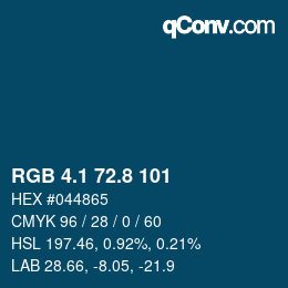 カラーコード: RGB 4.1 72.8 101 | qconv.com