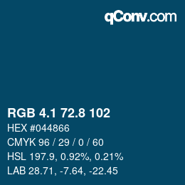 Color code: RGB 4.1 72.8 102 | qconv.com