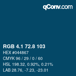 Color code: RGB 4.1 72.8 103 | qconv.com