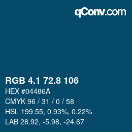 Color code: RGB 4.1 72.8 106 | qconv.com