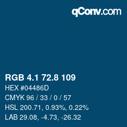 カラーコード: RGB 4.1 72.8 109 | qconv.com