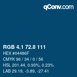 Color code: RGB 4.1 72.8 111 | qconv.com
