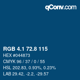 カラーコード: RGB 4.1 72.8 115 | qconv.com