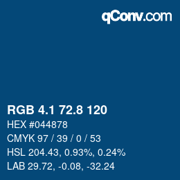 Color code: RGB 4.1 72.8 120 | qconv.com
